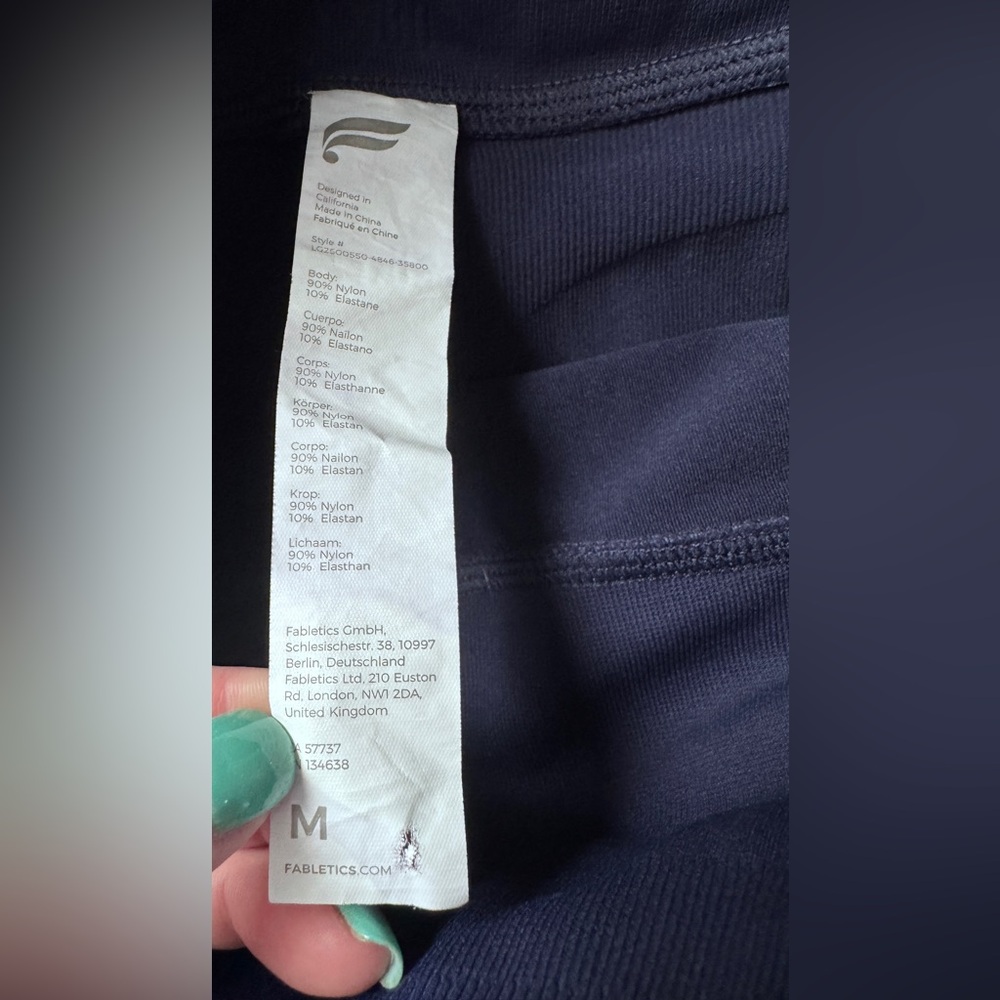 Fabletics Women’s Navy Leggings-Medium - Picture 2 of 5